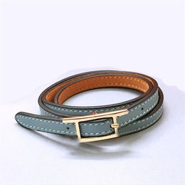 luxe merk sieraden behapi echt lederen collier armband voor dames veelkleurige cuff252G