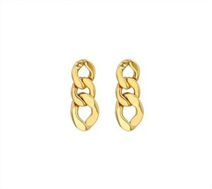 Luxury merk Link Chain Stud oorbellen Koreaanse stijl Gold Color roestvrijstalen sierdrop mode -sieraden voor vrouwen Kerstmis 20201264100