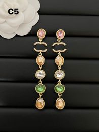 Marque de luxe Amour Cadeau Charme Boucles D'oreilles Automne Nouvelles Boucles D'oreilles En Cristal Plaqué Or Designer Mignon Fille Coeur Conception De Bijoux Pour Femmes Haute Qualité Lettre Boucles D'oreilles