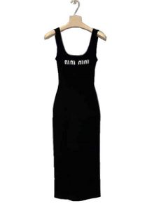 Luxe merk M M zwarte jurk ontwerper hemdje jurk zoete minirok sexy mouwloos vest zomer Y2K gebreide tanktop