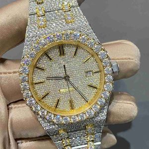 Luxe merk Mechanische automatische horloges Moissanite Men Diamond Watch voor vrouwen