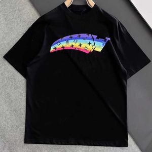 Créateur de vêtements pour hommes de marque de luxe T-shirt rond à manche Polo décontracté Polo Rainbow Printing LGBT Coton Sweat-shirt Summer Summer Loose Short à manches