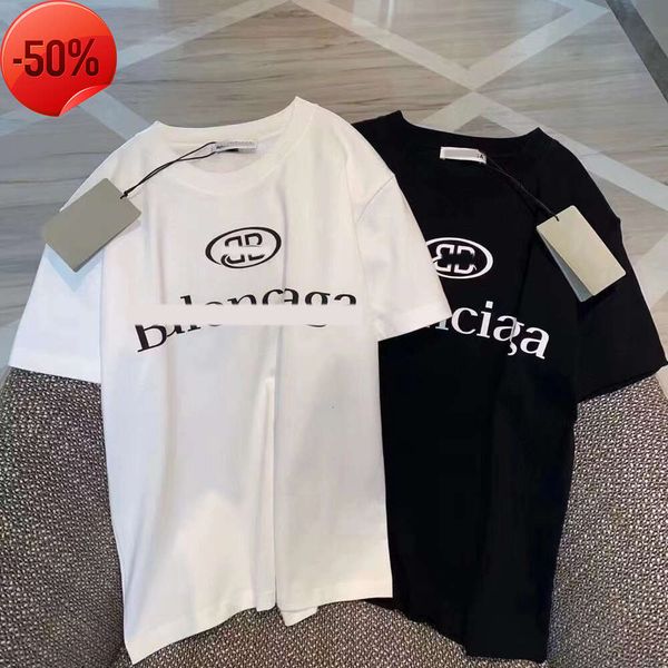 Marca de lujo, diseñador para hombres, camiseta Balenc, camiseta para hombres y mujeres, camiseta corta con estampado de letras, ropa de lujo para hombres más vendida