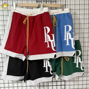 Marque de luxe Shorts pour hommes Bonne qualité RHUDE Shorts Hommes Femme Mode Casual Couple Streetwear Corde extensible à l'intérieur de la maille Séchage rapide Simple Joggers