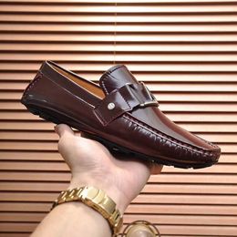 Mocassins de marque de luxe pour hommes, robe en métal doré, chaussures décontractées, talon plat, chaussures de marche en cuir véritable, avec boîte taille 38-45 mtyj0002