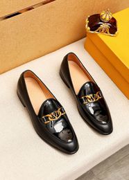 Oxfords – chaussures habillées de marque de luxe pour hommes, chaussures de loisirs décontractées en cuir véritable, matériel de bureau, boucle dorée, taille 38-45