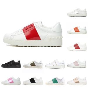 Chaussures de marque de luxe pour hommes et femmes, design rivet, baskets de sport blanches et rouges, noires et blanches, baskets de guerre en plein air