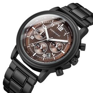 Marque de luxe hommes bois quartz montre-bracelet hommes sport montre étanche homme chronographe en bois montres 261m