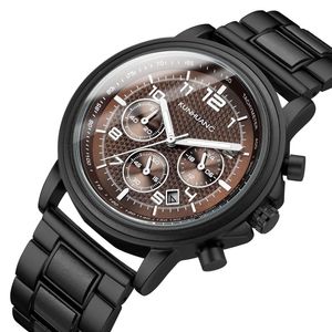 Marque de luxe hommes bois quartz montre-bracelet hommes sport montre étanche homme chronographe en bois montres 290O