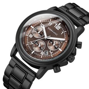 Marque de luxe hommes bois quartz montre-bracelet hommes sport montre étanche homme chronographe en bois montres 218J