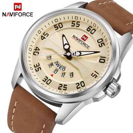 Luxe merk navorce mannen mode sport horloges heren quartz klok man lederen leger militaire polshorloge relogio masculino 210517