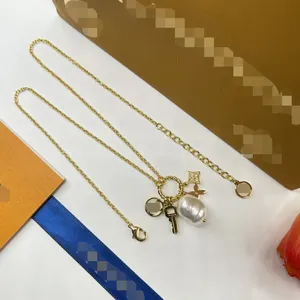 Luxe merk ketting hanger ontwerper mode sieraden cjeweler brief vergulde gouden zilveren ketting voor mannen vrouw trendy tiktok hebben kettingen sieraden vn-33