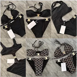 Luxe Gloednieuwe Sexy Hollow Out Metal Bikini Solid Bandage Bikini Sets Mode Badpak Vrouwen Beachwear Zomer Badmode Vakantie Badpakken