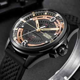 Relojes de marca de lujo PAGANI DESIGN para Hombre, Reloj de cuarzo resistente al agua con correa de silicona a la moda, Reloj dorado negro para Hombre, dropshipping