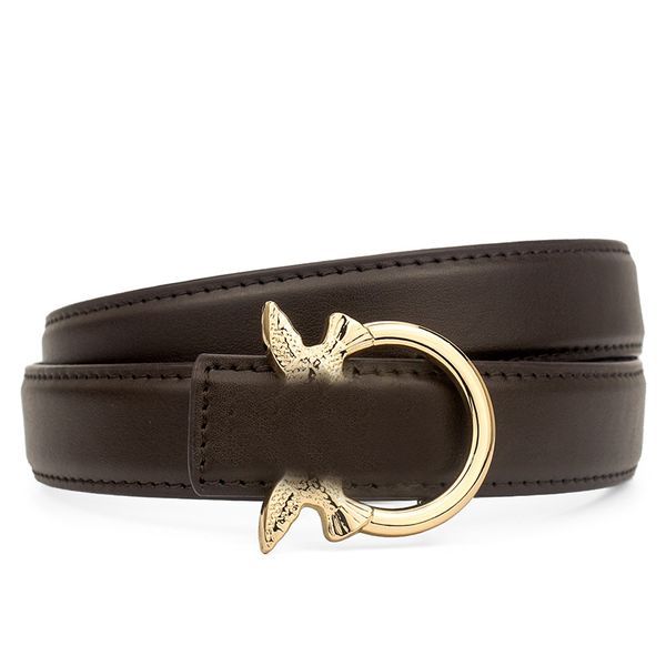 Marque de luxe PK en cuir véritable hirondelle boucle ceinture mode décontracté polyvalent Flybird boucles d'or peau de vache ceinture 2.4 cm ceintures Ceintures