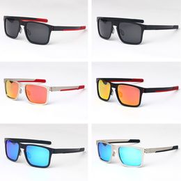 Gafas de sol polarizadas de marca de lujo para hombres diseñadores de mujeres UV400 lente gafas de sol marco de metal ciclismo conducir oky4123