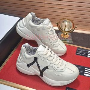 Marque de luxe Rhyton Sneakers Designer Chaussures Multicolor baskets beige hommes Trainers Vintage Chaussures Casual Leather Shoes Sneaker 35-45 Y5