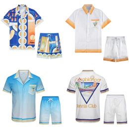 Luxuremerk shirts casablanc shirts casual luxe shirts heren korte mouw mode shirts luxe merk strandbroeken hoogwaardige zijden heren shirts Amerikaanse maten m-xxxl