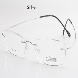 Lunettes optiques sans monture en titane, marque de luxe, monture, sans vis, Prescription avec Bax 294e