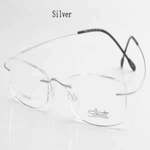 Luxe merk silhouet titanium randloze optische brilmontuur zonder schroef bril met bax 302f