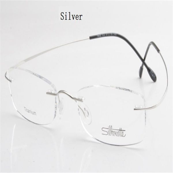 Gafas ópticas sin montura de titanio con silueta de marca de lujo, gafas graduadas sin tornillos con Bax 309M