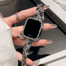Luxe merkband voor Apple horlogeband 49 mm 38 mm 40 mm 41 mm 42 44 mm 45 mm horlogesband Polsband voor nieuwe iwatch 8 7 6 5 4 SE Ultra 2 ultra9 polshorlogeband Frame + band