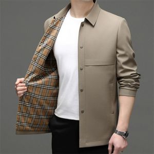 Estilo de marca de lujo Hotsales Gabardinas para hombres Diseñador de moda Alta calidad Clásico para hombre Largo Gris Azul Gabardina Chaqueta suelta y abrigo Tamaño asiático M-4XL