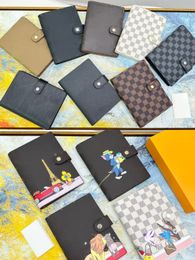 Marque de luxe Tournesol Unisexe Portefeuille Designer Marque Animal Imprimé Femmes Carnet Journal Brwon Lettre Mens Carnet Avec Porte-Cartes Blanc Plaid Pochettes Journal