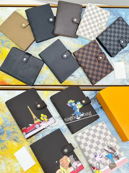 Marca de lujo Girasol Cartera unisex Marca de diseñador Animal Impreso Mujeres Cuaderno Diario Brwon Carta Cuaderno para hombre con tarjeteros Bolsos de embrague a cuadros negros Diario