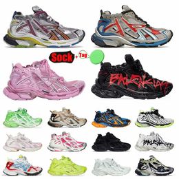 Marque de luxe Track Runners 7.0 Baskets de créateurs Chaussures de course Graffiti Blanc Bleu Orange Noir Chaussures Multicolores Baskets pour Hommes et Femmes