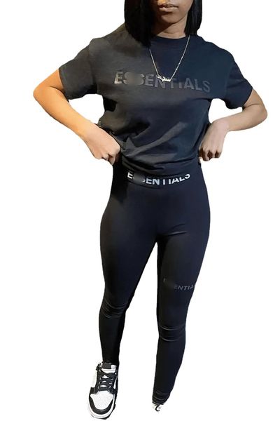 Survêtement de marque de luxe short de mode lettre ensemble designer Ess sexy pantalon de yoga à séchage rapide Activewear taille course fitness sport pantalon pleine longueur pantalon d'entraînement