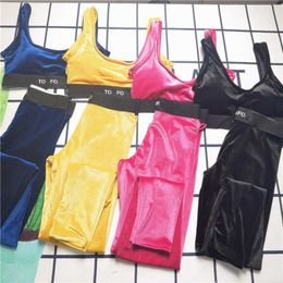 Chándales de marca de lujo, chaleco de mujer, bikini de diseñador TF, pantalones de yoga, traje de terciopelo, camiseta sin mangas sexy, pantalones ajustados sexy, conjunto de dos piezas