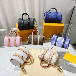 Marque de luxe Unisexe Clé Portefeuilles Couleur Dégradé Lettre Mini Boston Sac Porte-Monnaie Célèbre Designer Femmes et Hommes Fermeture Éclair Pochettes Avec Porte-clés Totes Pendentif Cadeau