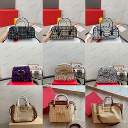 Marca de lujo V carta bolso de ratán Diseñador loco Bolsos de hombro Moda honda tela Bolsos Cartera Vintage Damas Color sólido Cuero crossbody Totes Hobo bag