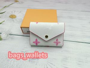 Cartera de marca de lujo Mini tamaño Carta Carteras Colorblock Diseñador Flip Hebilla de metal Embrague corto femenino Almacenamiento de múltiples tarjetas Bolsas de embrague Monederos