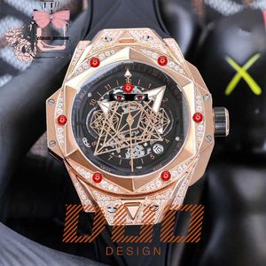 Montre de marque de luxe originale Passer le test de diamant Moissanite VVS 45mm automatique en or rose hommes montres montre-bracelet de créateur mécanique de haute qualité montre hip hop