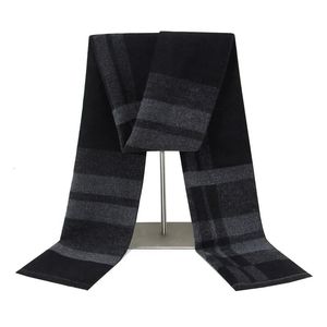 Marque de luxe hiver hommes cachemire écharpe rayé Foulard foulards châle décontracté frange enveloppes homme affaires Pashmina Foulard 240314