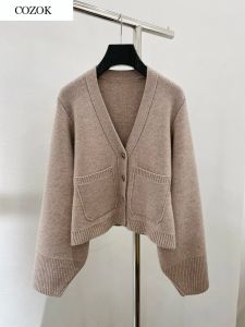 Marque de luxe femmes Cardigan Style coréen tricoté laine cardigan Cardigans pour femme Cardigan hiver recadrée tricoté