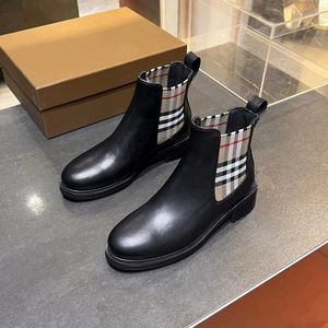 Luxe merk dames enkel ridderlaarzen vierkante hak Chelsea Londen Engeland winterschoenen maat 35-42