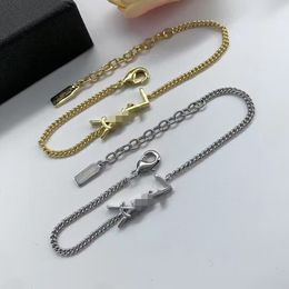 Luxury merk originele ontwerper Girls dames brief bedel armbanden elegante liefde 18k gouden zilveren armbanden y grave armband mode sieraden dame 18 cm+3 cm