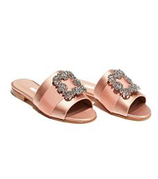 Zapatos de sandalias para mujeres de marcas de lujo Martamod Satin Jewel Buckled Sandals Sandals Slipper 35424818910