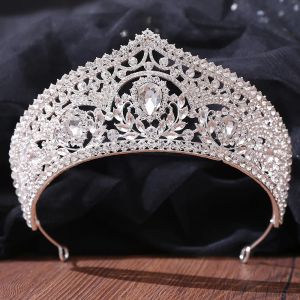 Luxe bruids kroon hoofddeksels schittert Rhinestone Crystals Wedding Crowns Crystal Headband Hair Accessories Party Tiaras Barok chic zoete hoofddeksels