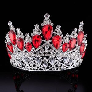 Couronne de mariée de luxe Surper gros cristaux de strass couronnes de mariage cristal couronnes royales accessoires de cheveux diadèmes de fête baroque chic 207U