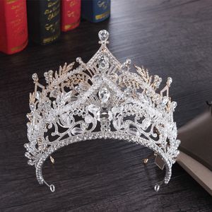 Coronas nupciales de lujo Tiaras de círculo completo Diamantes de imitación del desfile Rey real Reina Princesa Coronas Boda Novias nupciales Corona Tocados de fiesta