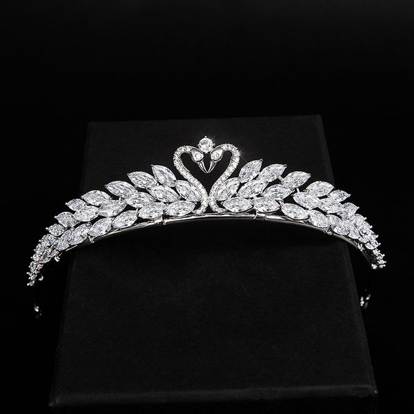 Tiaras y coronas nupciales de lujo, accesorios para el cabello de boda para mujer, tocado para niña de Color plateado, regalo de joyas para fiesta de graduación