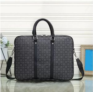 Luxe aktetas voor mannen dames zakenreizen laptop handtop plaid lederen mode klassieke messenger tas mannelijke satchels meisjes jongens rugzakken