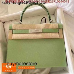 Luxury Brkns Epsom Le cuir à main sac à main 7a en cuir authentique en cuir en cuir complet d'origine 25 cm Fruit de beurre vert8a9a