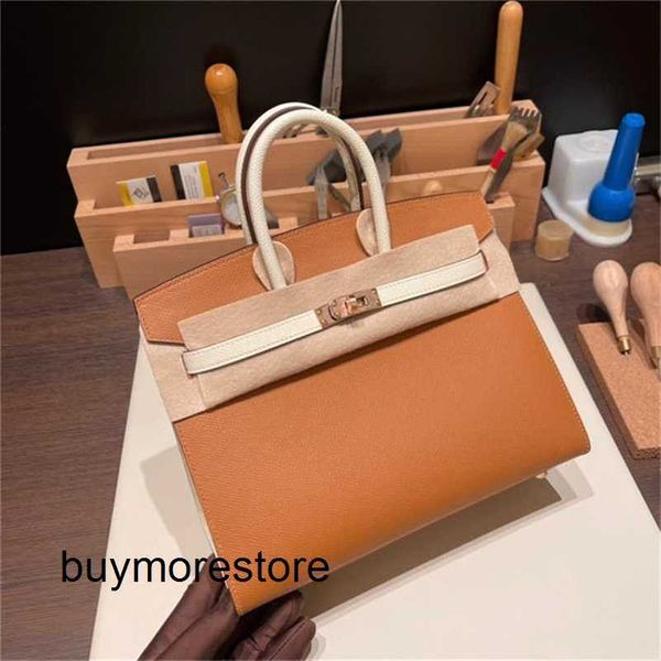 Luxury Brkns Epsom Leather Handbag 7a cuero genuino puro color exterior a juego francés 8z0