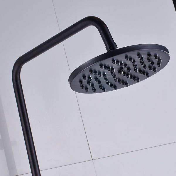 Luxury bronce bañera negra ducha de baño grifo dual manijas en la sala de lavado de la pared toques de batidora de ducha 8 