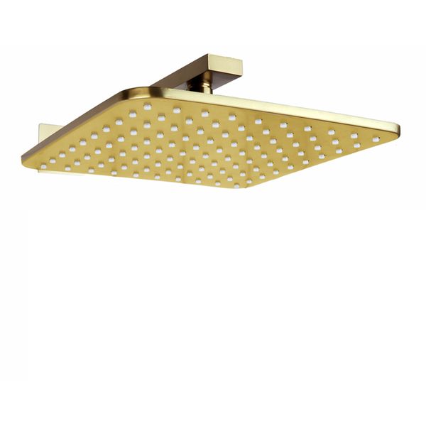 Luxury Brackaged Gold 25x25 cm Douche de douche salle de bain dans la piste de douche de précipitations murales